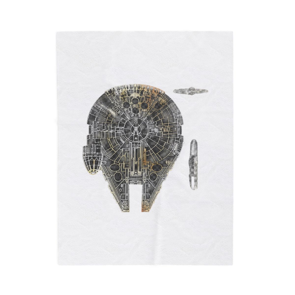 Millennium Falcon Blueprint Star Wars Blanket | Cozy Sci-Fi Home Decor