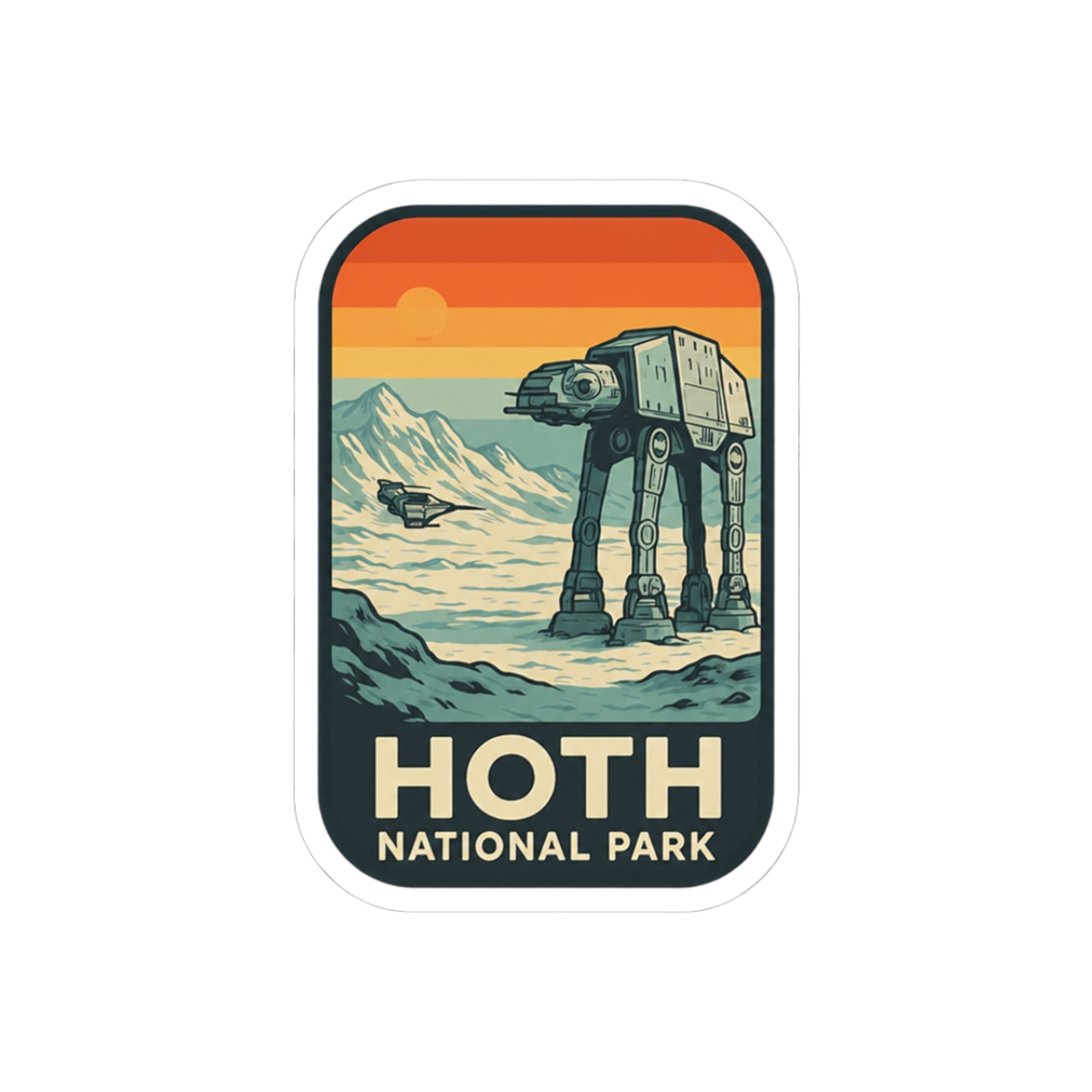 Hoth National Park Star Wars Parody Sticker