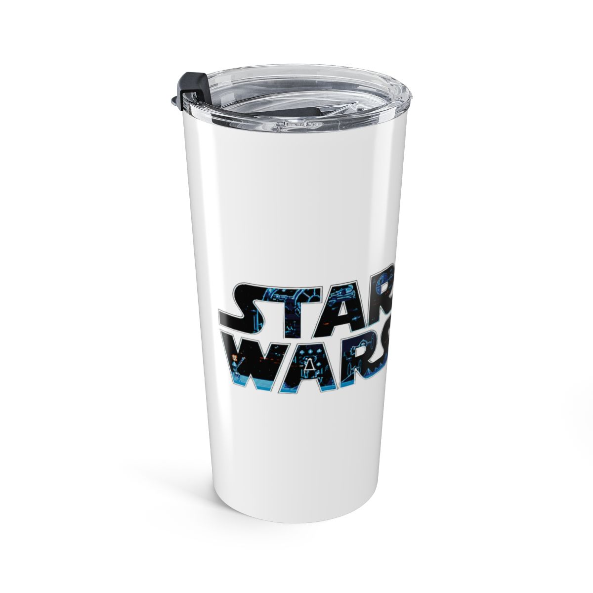 Star Wars Luke Skywalker Retro Video Game Logo Travel Mug